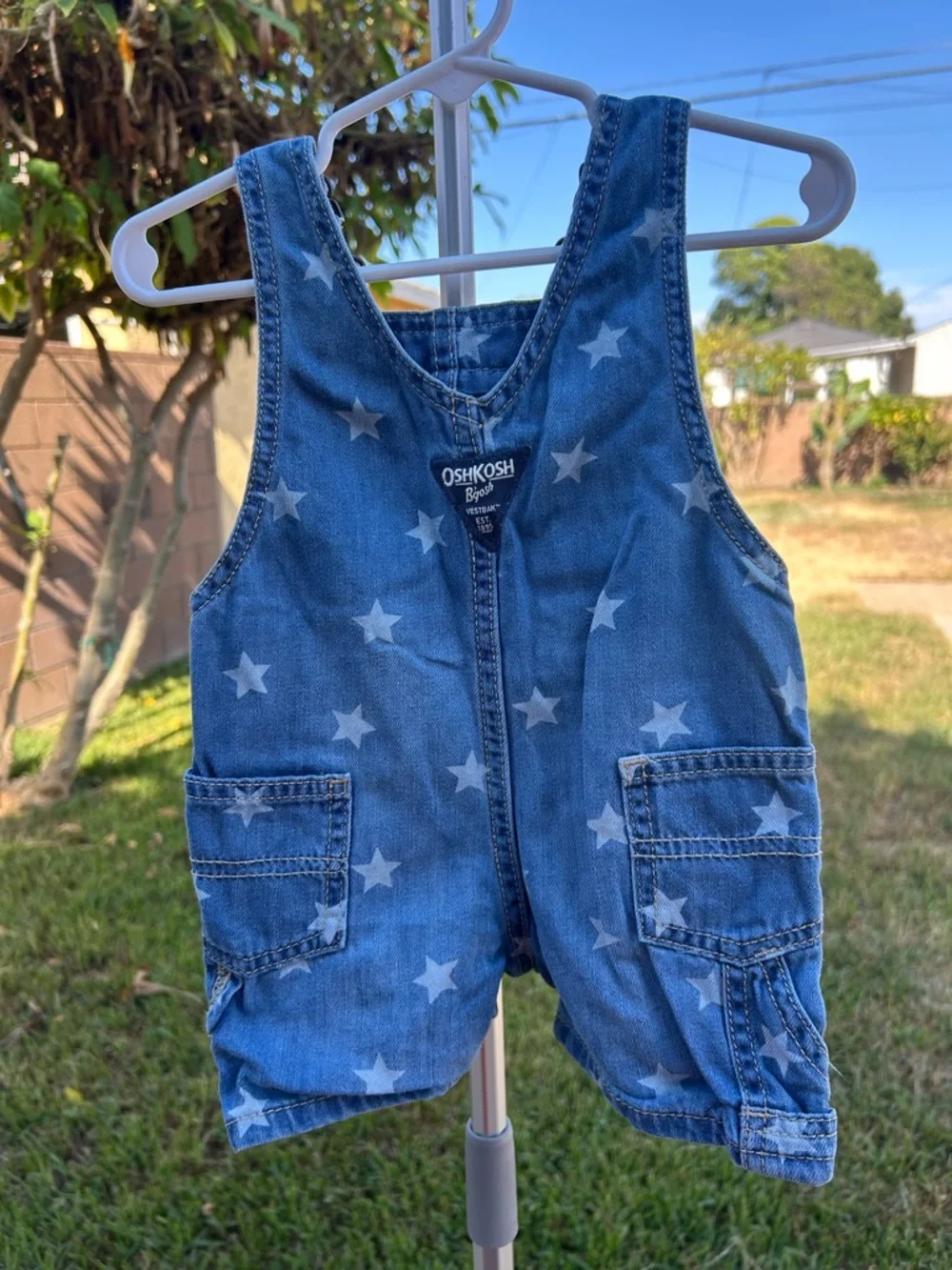 OshKosh B'gosh Denim Star-Print Shortalls in Blue